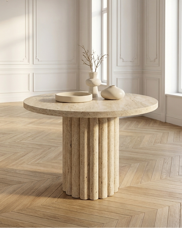 Entretien d'une table effet travertin : nos conseils